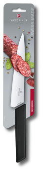 Нож кухонный Victorinox Swiss Modern (6.9013.19B) стальной разделочный лезв.190мм прямая заточка черный блистер от магазина РЭССИ