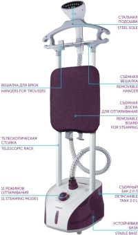 Отпариватель напольный Scarlett SC-GS130S09 1900Вт фиолетовый от магазина РЭССИ