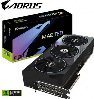 Видеокарта Gigabyte PCI-E 4.0 GV-N4080AORUS M-16GD NVIDIA GeForce RTX 4080 16384Mb 256 GDDR6X 2550/22400 HDMIx1 DPx3 HDCP Ret от магазина РЭССИ