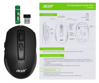 Мышь Acer OMR060 черный оптическая (1600dpi) беспроводная USB (6but) от магазина РЭССИ