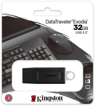 Флеш Диск Kingston 32Gb DataTraveler Exodia DTX/32GB USB3.0 черный/белый от магазина РЭССИ