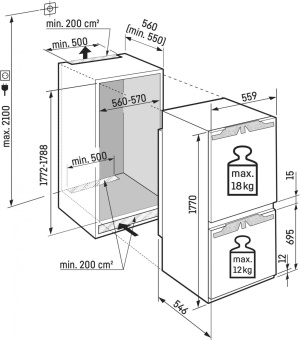 Холодильник Liebherr ICNe 5133 001 2-хкамерн. белый (ICNE 5133) от магазина РЭССИ