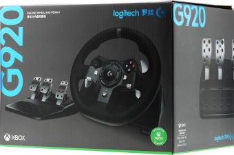 Руль Logitech G920 8кноп. (с педалями) черный от магазина РЭССИ