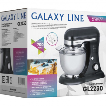 Миксер планетарный Galaxy Line GL 2230 700Вт черный от магазина РЭССИ