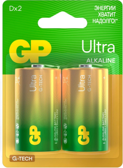 Батарея GP Ultra Alkaline 13AUA21-2CRSBC2 D (2шт) блистер от магазина РЭССИ