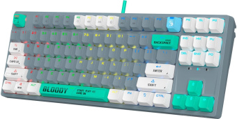 Клавиатура A4Tech Bloody S87 Energy механическая серый/зеленый USB for gamer LED (S87 USB ENERGY ASH) от магазина РЭССИ