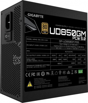 Блок питания Gigabyte ATX 850W GP-UD850GM PG5 Gen.5 80+ gold 24+2x(4+4) pin APFC 120mm fan 8xSATA Cab Manag RTL от магазина РЭССИ