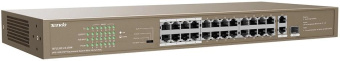 Коммутатор Tenda TEF1126P-24-250W (L2) 24x100Мбит/с 2x1Гбит/с 1SFP 24PoE 230W неуправляемый от магазина РЭССИ