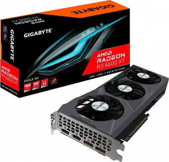 Видеокарта Gigabyte PCI-E 4.0 GV-R66EAGLE-8GD AMD Radeon RX 6600 8192Mb 128 GDDR6 2044/14000 HDMIx2 DPx2 HDCP Ret от магазина РЭССИ