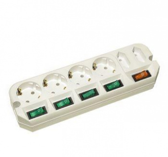 Сетевой удлинитель Most A16 3м (6 розеток) белый (пакет ПЭ) от магазина РЭССИ