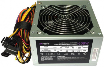 Блок питания Hiper ATX 600W HPM-600 (24+4+4pin) PPFC 120mm fan 4xSATA от магазина РЭССИ