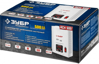 Стабилизатор напряжения Зубр АСН 500 0.5кВА однофазный серый (59381-0.5) от магазина РЭССИ