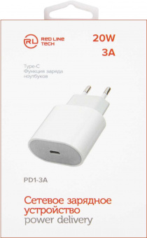 Сетевое зар./устр. Redline PD1-3A 3A (PD) USB Type-C универсальное белый (УТ000023171) от магазина РЭССИ