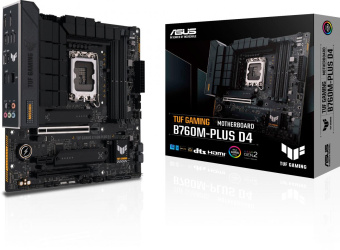 Материнская плата Asus TUF GAMING B760M-PLUS D4 Soc-1700 Intel B760 4xDDR4 mATX AC`97 8ch(7.1) 2.5Gg RAID+HDMI+DP от магазина РЭССИ