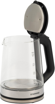 Чайник электрический Starwind SKG5778 2л. 2000Вт черный/прозрачный корпус: стекло от магазина РЭССИ