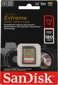 Флеш карта SDXC 512GB Sandisk SDSDXVV-512G-GNCIN Extreme от магазина РЭССИ