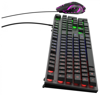 Клавиатура + мышь Оклик 500GMK клав:серый/черный мышь:черный/серый USB Multimedia LED (1546797) от магазина РЭССИ