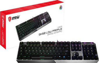 Клавиатура MSI VIGOR GK50 LOW PROFILE RU механическая черный USB Multimedia for gamer LED от магазина РЭССИ