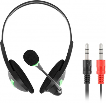 Наушники с микрофоном Оклик HS-M100 черный 1.8м накладные оголовье (1532004) от магазина РЭССИ