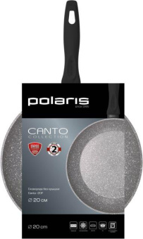 Сковорода Polaris Canto 20F круглая 20см ручка несъемная (без крышки) серый (019121) от магазина РЭССИ