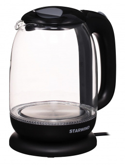 Чайник электрический Starwind SKG1210 1.7л. 2200Вт черный (корпус: стекло) от магазина РЭССИ