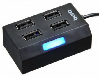 Разветвитель USB 2.0 Buro BU-HUB4-U2.0 4порт. черный от магазина РЭССИ