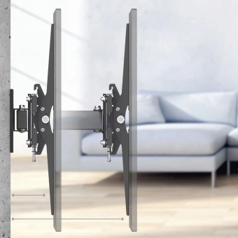 Кронштейн для телевизора Hama 00220832 черный 32"-65" макс.30кг настенный поворотно-выдвижной и наклонный от магазина РЭССИ