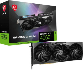 Видеокарта MSI PCI-E 4.0 RTX 4060 Ti GAMING X SLIM 16G NVIDIA GeForce RTX 4060TI 16384Mb 128 GDDR6 2670/18000 HDMIx1 DPx3 HDCP Ret от магазина РЭССИ