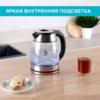 Чайник электрический Scarlett SC-EK27G40 1.8л. 1800Вт серебристый/черный корпус: стекло (EK27G40) от магазина РЭССИ