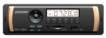 Автомагнитола Digma DCR-110B24 1DIN 4x45Вт от магазина РЭССИ