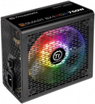 Блок питания Thermaltake ATX 750W Smart BX1 RGB 80+ bronze (24+4+4pin) APFC 120mm fan color LED 8xSATA RTL от магазина РЭССИ
