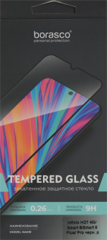 Защитное стекло для экрана BoraSCO прозрачный для Infinix HOT 40i/Smart 8/Smart 8 Plus 2.5D антиблик. 1шт. (72513) от магазина РЭССИ