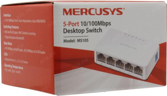 Коммутатор Mercusys MS105 5x100Mb неуправляемый от магазина РЭССИ