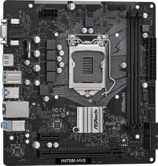Материнская плата Asrock H470M-HVS Soc-1200 Intel H470 2xDDR4 mATX AC`97 8ch(7.1) GbLAN+VGA+HDMI от магазина РЭССИ