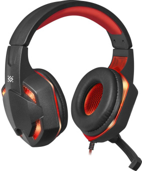 Наушники с микрофоном Defender Warhead G-370 черный/красный 2м накладные оголовье (64037) от магазина РЭССИ