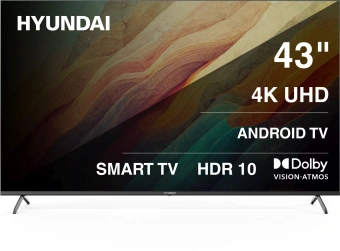 Телевизор LED Hyundai 43" H-LED43BU7009 Android TV Frameless черный/черный 4K Ultra HD 60Hz MEMC DVB-T DVB-T2 DVB-C DVB-S DVB-S2 USB WiFi Smart TV от магазина РЭССИ