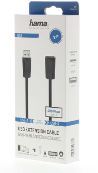 Кабель-удлинитель Hama H-200620 USB A(m) USB A(f) 3м (00200620) черный от магазина РЭССИ
