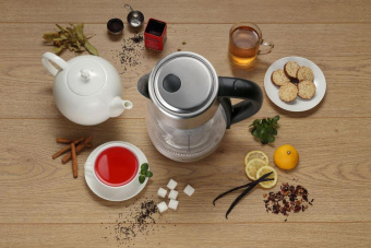 Чайник электрический Gorenje K17GE 1.7л. 2150Вт черный (корпус: стекло) от магазина РЭССИ