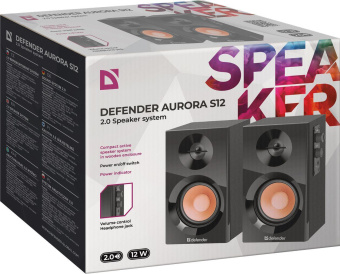 Колонки Defender Aurora S12 2.0 черный 12Вт от магазина РЭССИ