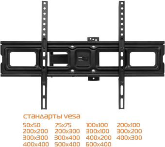 Кронштейн для телевизора Buro MF2 черный 32"-70" макс.35кг настенный поворотно-выдвижной и наклонный от магазина РЭССИ