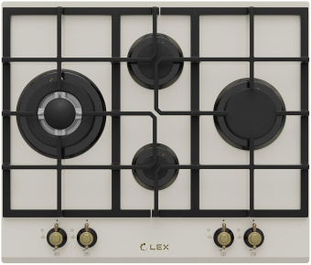 Газовая варочная поверхность Lex GVG 6043C IV Light белый антик от магазина РЭССИ