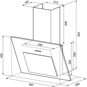 Вытяжка каминная Krona FIONA 600 PB черный управление: кнопочное (1 мотор) от магазина РЭССИ