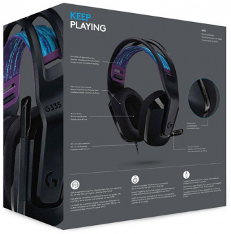 Наушники с микрофоном Logitech G335 черный 2м накладные оголовье (981-000978) от магазина РЭССИ