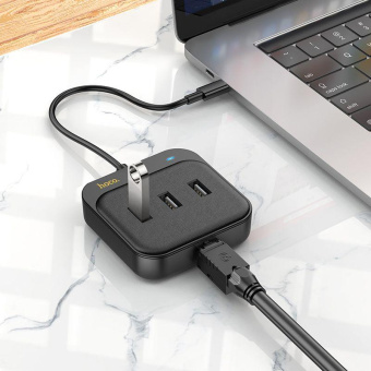 Разветвитель USB-C Hoco HB35 4порт. черный от магазина РЭССИ