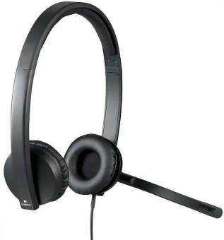 Наушники с микрофоном Logitech H570e черный накладные USB оголовье (981-000571) от магазина РЭССИ