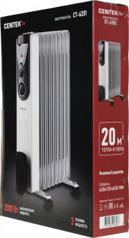 Радиатор масляный Centek CT-6201 2000Вт белый от магазина РЭССИ