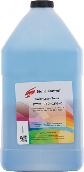 Тонер Static Control KYTK5240-1KG-C голубой флакон 1000гр. для принтера Kyocera Ecosys-P5026/M5526 от магазина РЭССИ