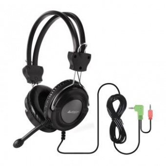 Наушники с микрофоном A4Tech HS-19 серебристый/черный 2м накладные оголовье (HS-19 (GREY)) от магазина РЭССИ