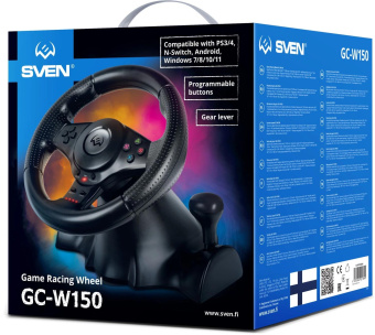 Руль Sven GC-W150 16кноп. (с педалями) черный от магазина РЭССИ