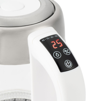 Чайник электрический Hyundai HYK-S5807 1.7л. 2200Вт белый/серебристый корпус: стекло/металл от магазина РЭССИ